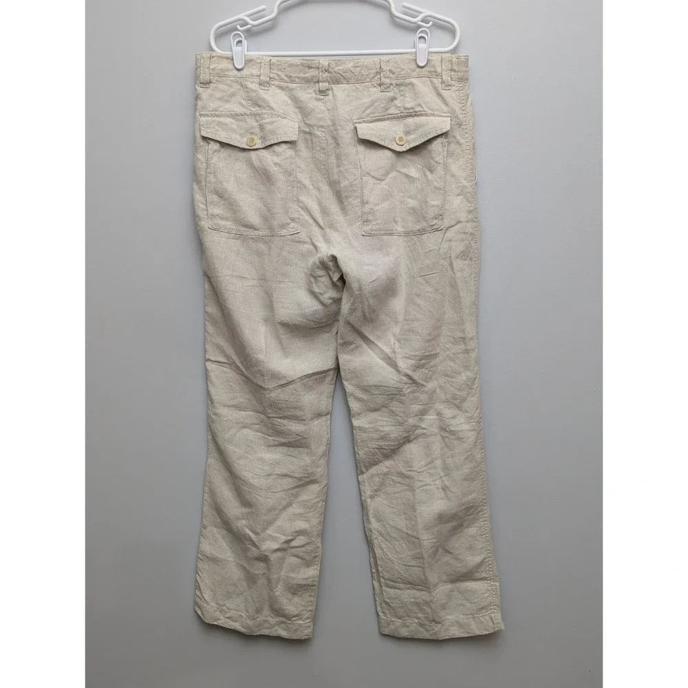 C7 Vintage Old Navy Linen Pants Men's Sz 36x32 Classic Quiet Money Preppy